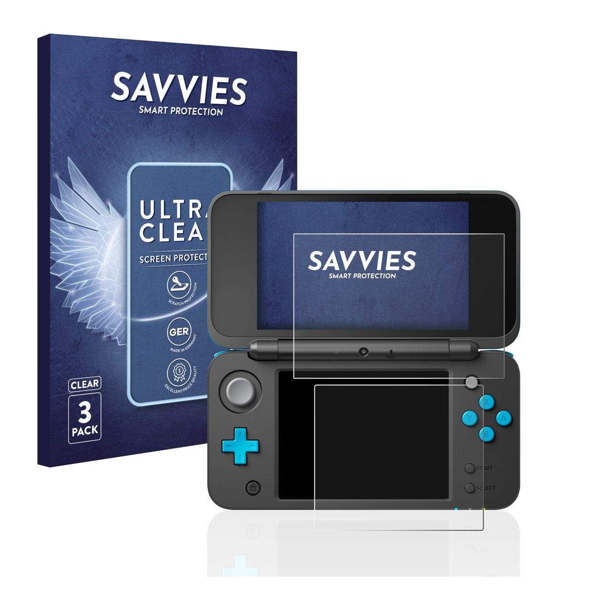 Savvies - Screenprotector voor Nintendo 2DS XL - Folie Beschermfolie transparant 6 Stuks