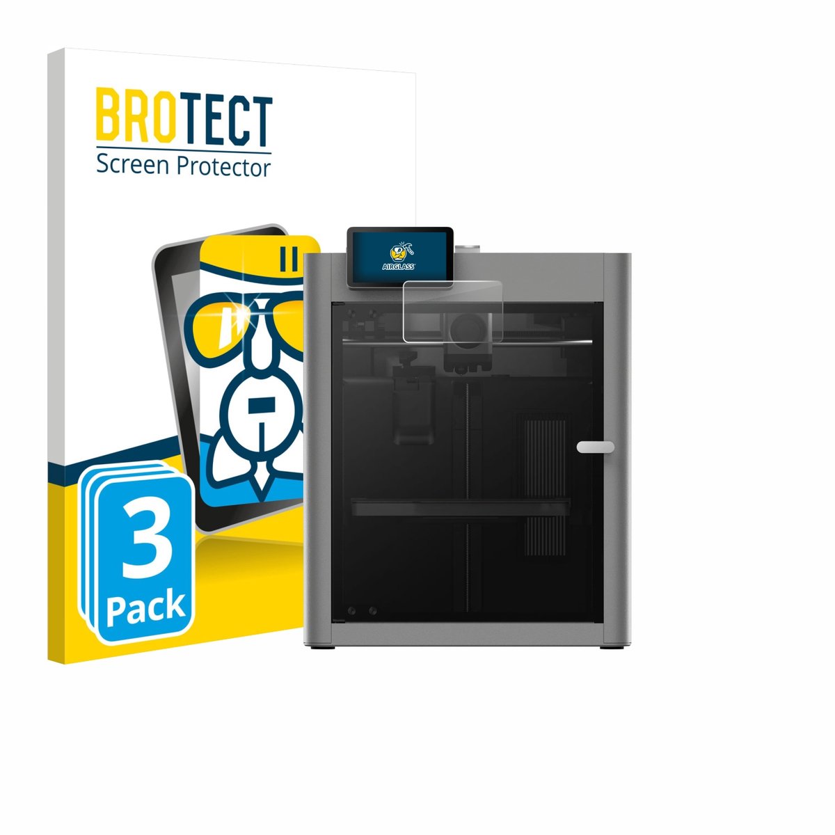 Screenprotector 3 Stuks voor Bambu Lab P2S 3D Printer Beschermglas transparant