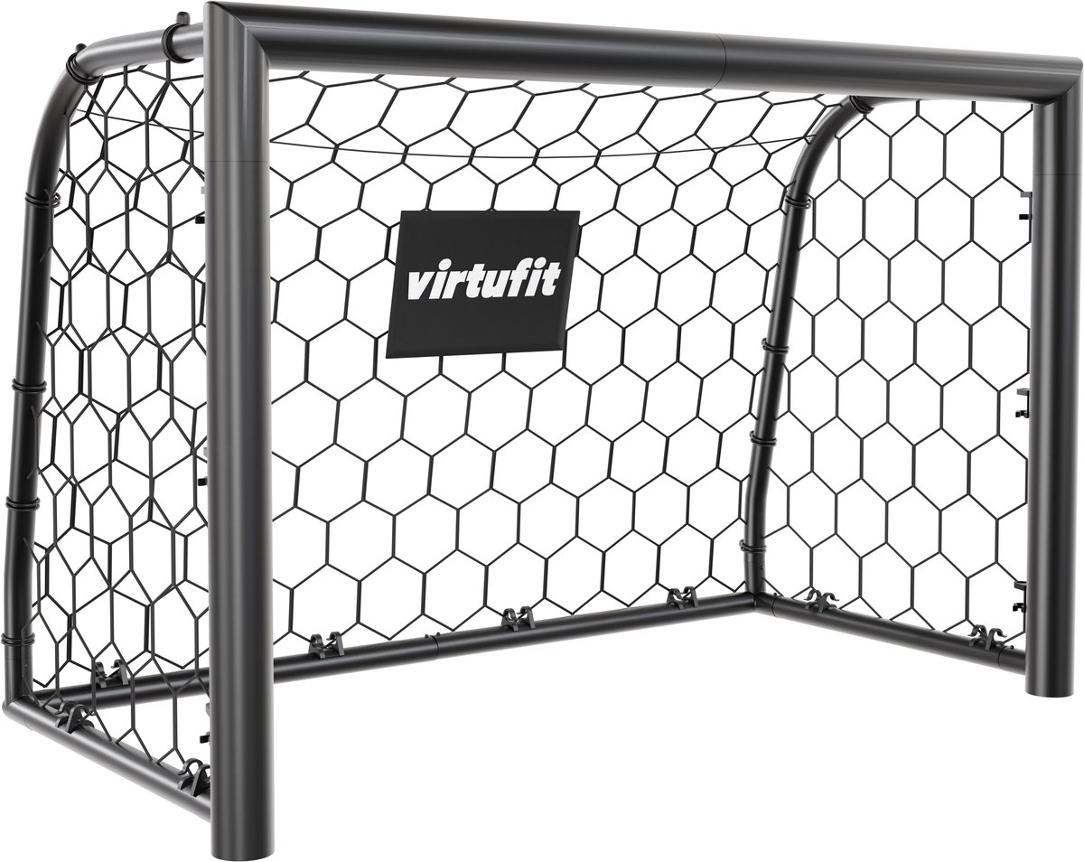 VirtuFit Voetbaldoel Premium - Voetbal Goal - 120 x 80 x 60 - Weerbestendig - Incl. grondankers - Hoogwaardig polyester net - Professioneel trainingsdoel