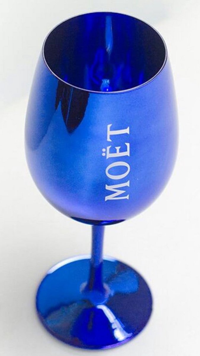 Luxe Champagneglas Ibiza Blauw met Witte Inscriptie