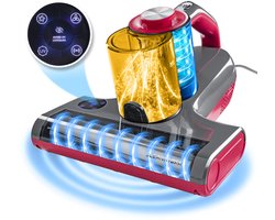 CLEANmaxx 3-in-1 mijtzuiger met 55 °C hete lucht, UV-C-licht en 15 kPa zuigkracht | Matraszuiger verwijdert 99,9% van de mijten | HEPA-filter voor mensen met allergieën en ultrasoon geluid, ideaal voor matrassen en bekleding