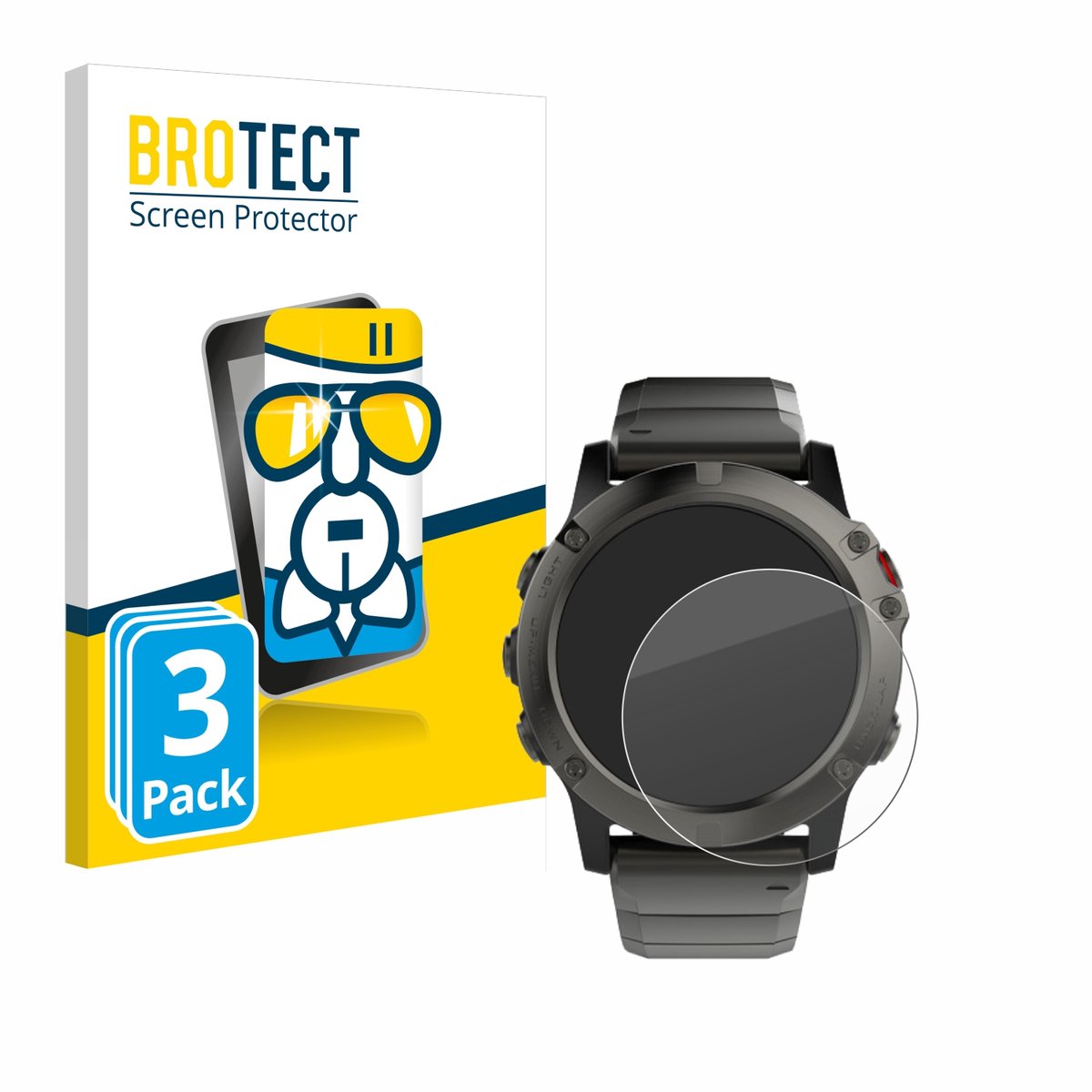 Screenprotector 3 Stuks voor Garmin Fenix 5X (51 mm) Beschermglas transparant