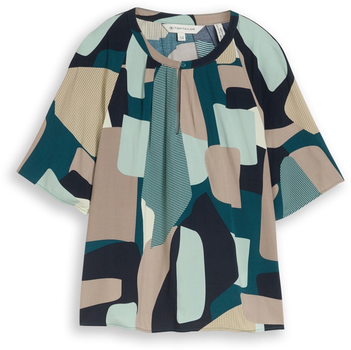 Tom Tailor - Blouse met patroon - Maat 40 - abstract stripe print