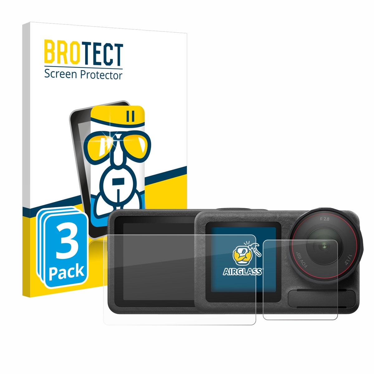 Screenprotector 3 Stuks voor DJI Osmo Action 5 Pro Beschermglas transparant