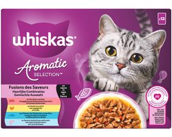 Whiskas Kattenvoer Nat Aromatic Adult 1+ Selectie Multipack – 12×85 gr