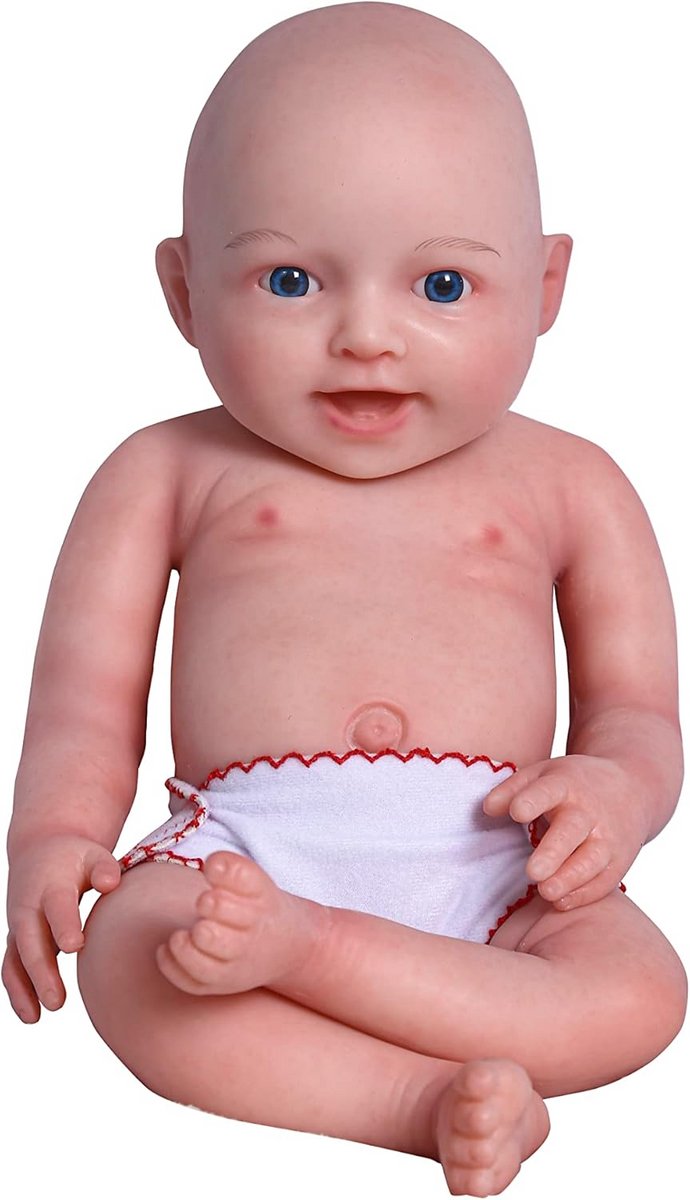 Realistische Siliconen Babypop 43 cm - Volledig Silicone Reborn Pop - Speelgoed en Verzamelobject