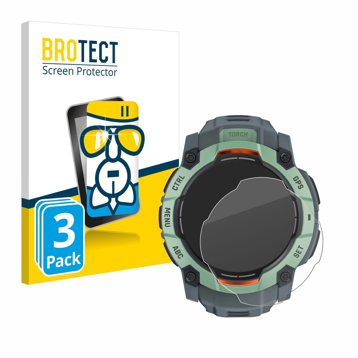 Screenprotector 3 Stuks voor Garmin Instinct 3 AMOLED (45 mm) Beschermglas transparant