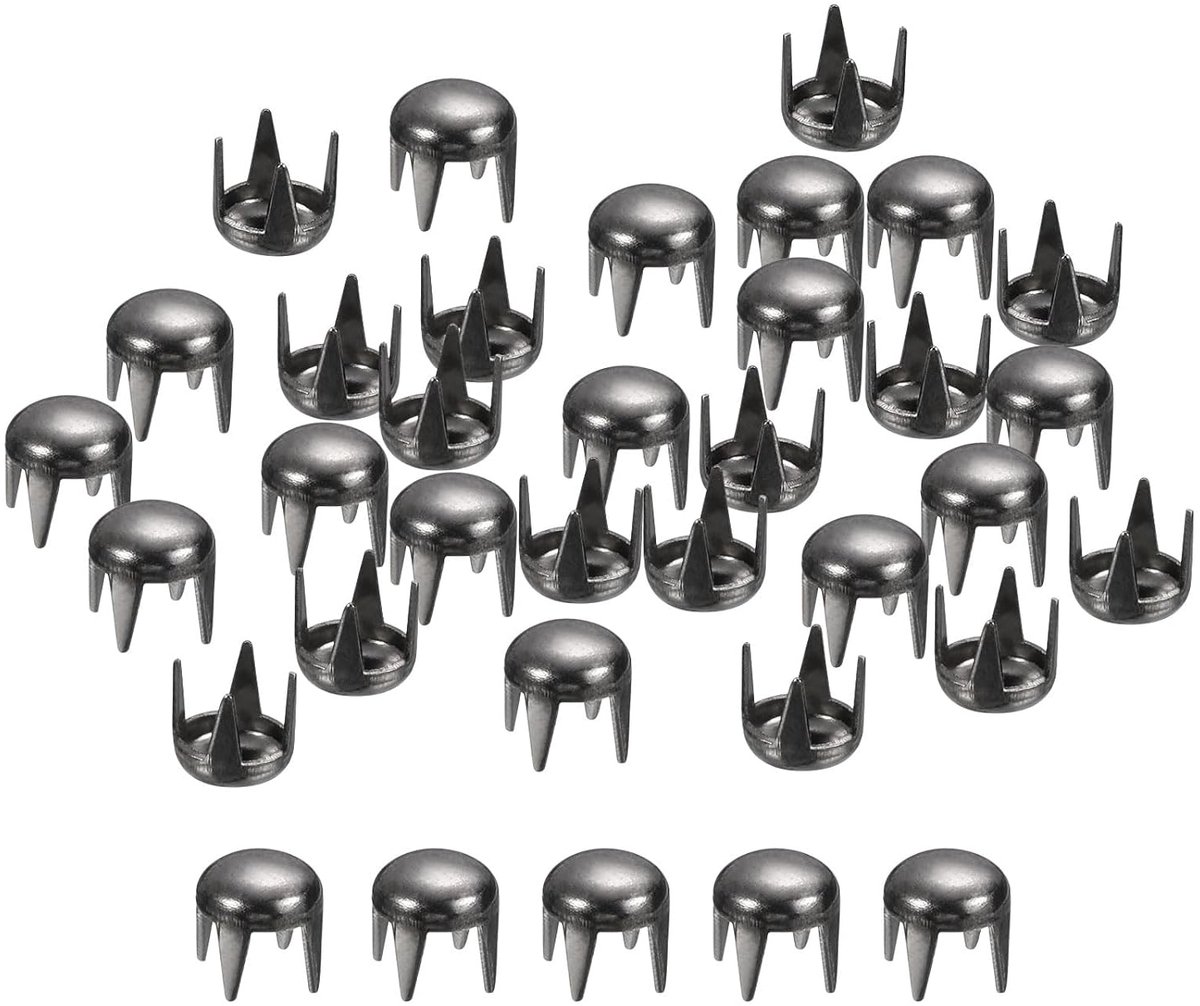 100 stuks 4 mm zwarte ronde koepelklinknagels metalen klauwen kralen nagelkop klinknagels punk rock DIY voor lederhandwerk kledingriem tas schoenband accessoires