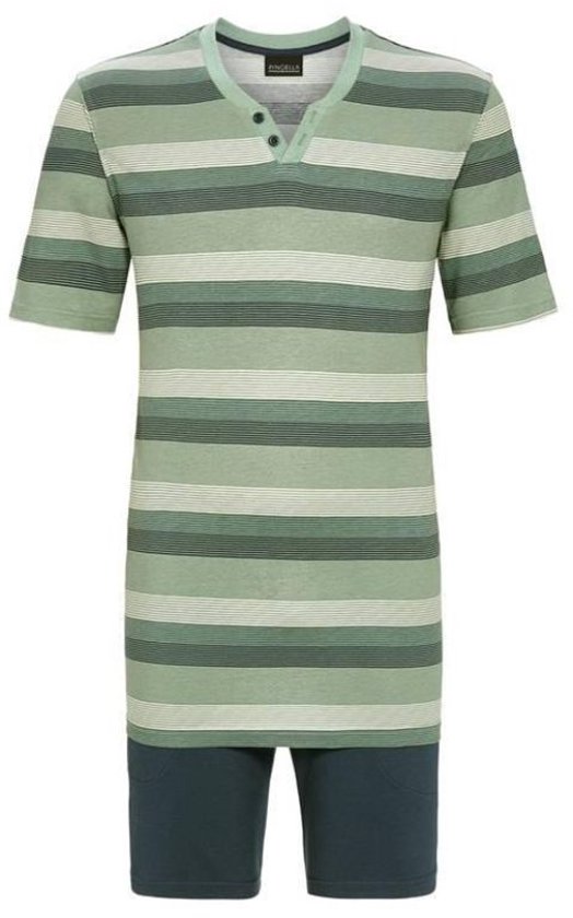 Groene strepen heren shortama - Groen - Maat - 50