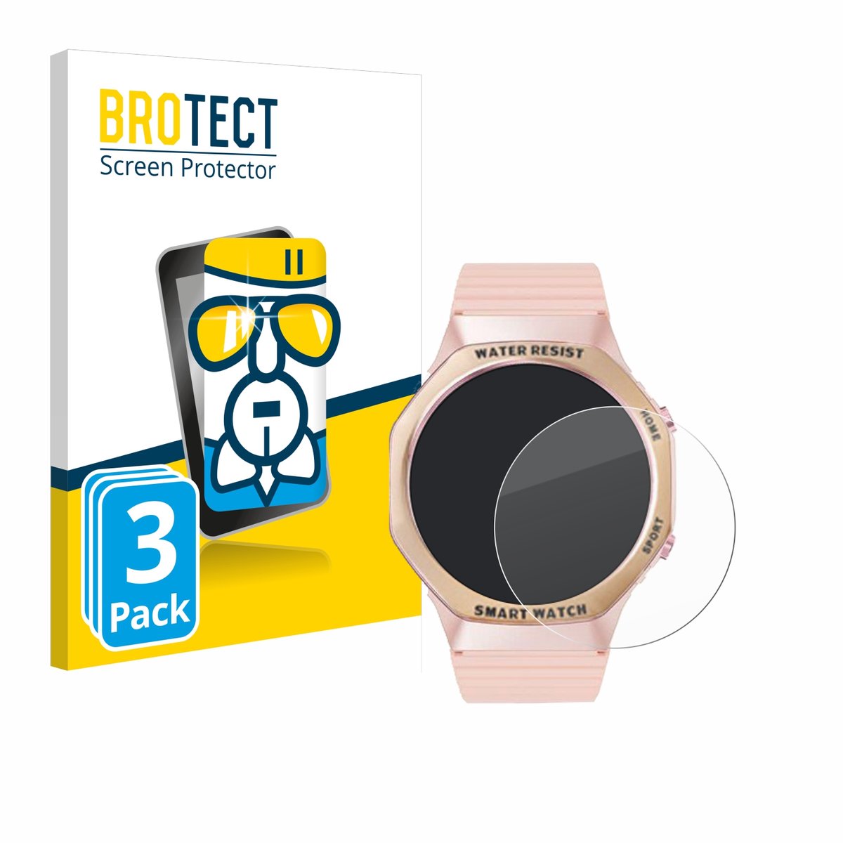 Screenprotector 3 Stuks voor Mutoy Smartwatch 1.32" (rond) Beschermglas transparant