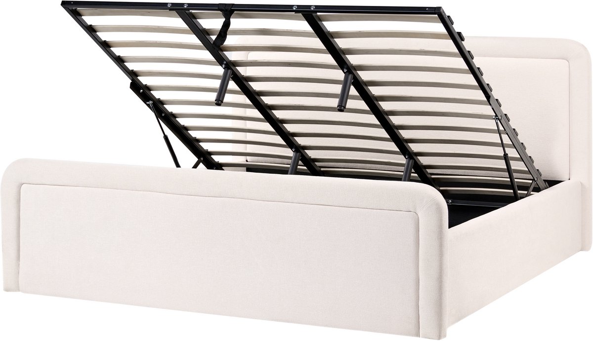 BELIANI VIVIERS - Bed opbergruimte - Gebroken wit - 180 x 200 cm - Polyester