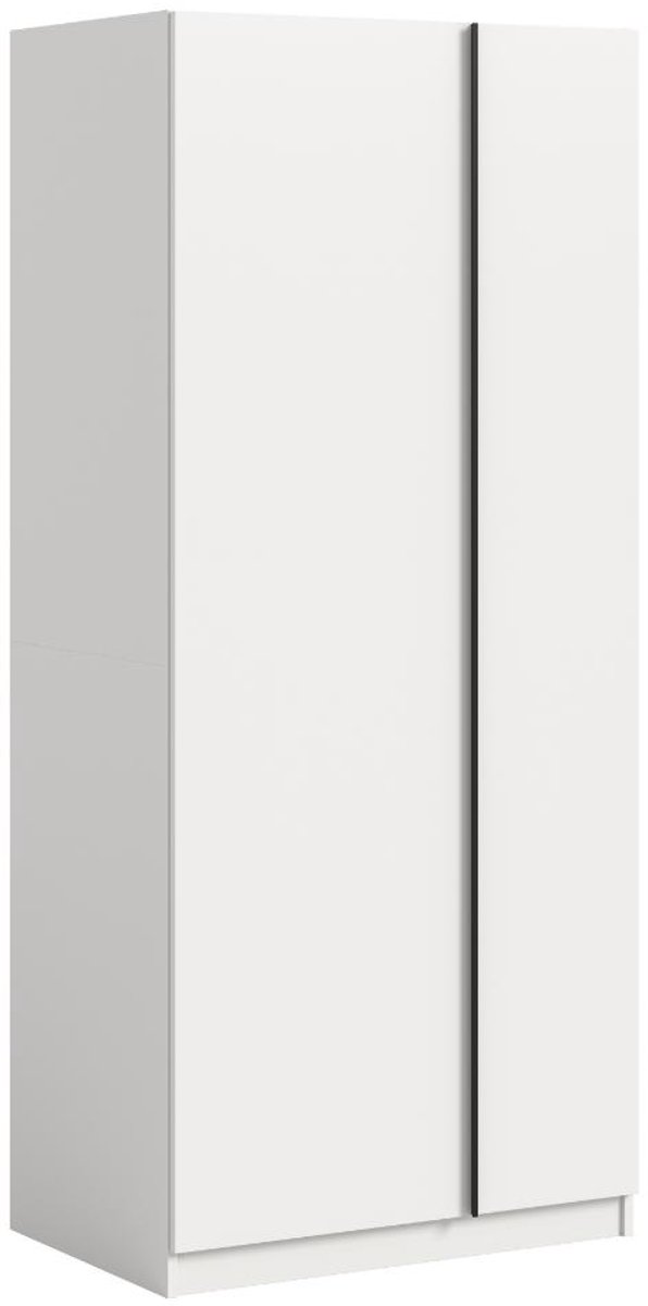 Kledingkast Oakland - 80x183x53 Cm - 2 Deuren - Met Legplanken - Wit