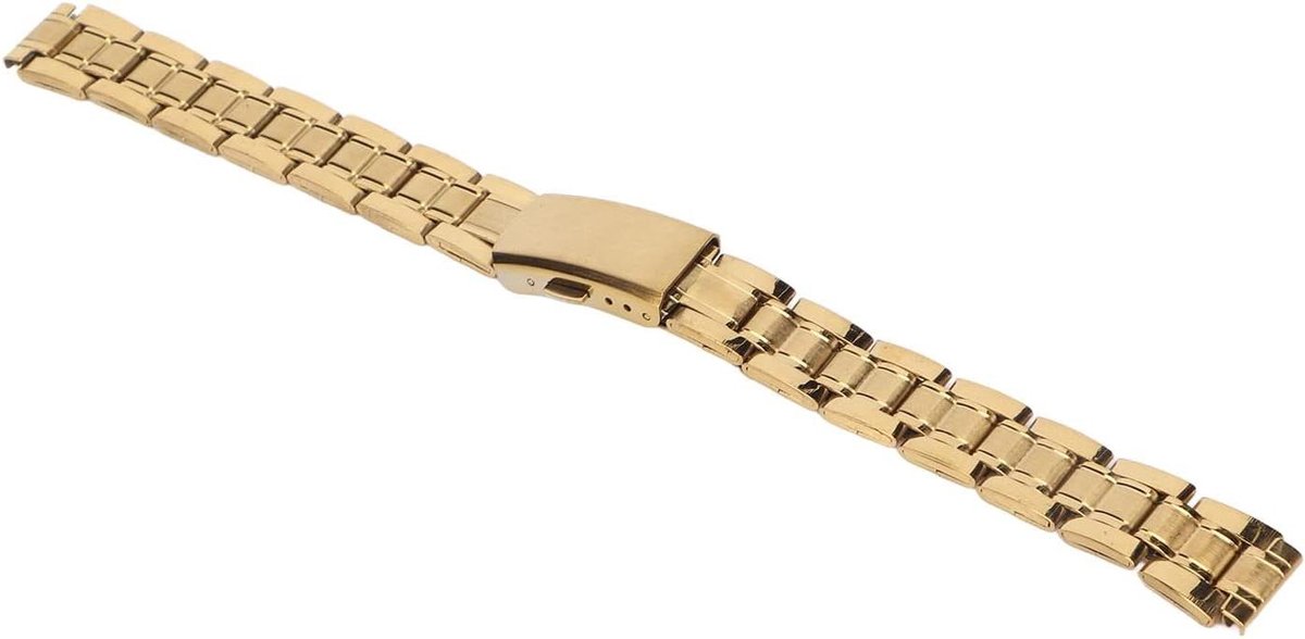 Allecto- Vervangende Horlogeband - Roestvrijstaal - Dubbele Sluiting - Goudkleurig - Smartwatch Dames - 12mm - Compatibel met Merk