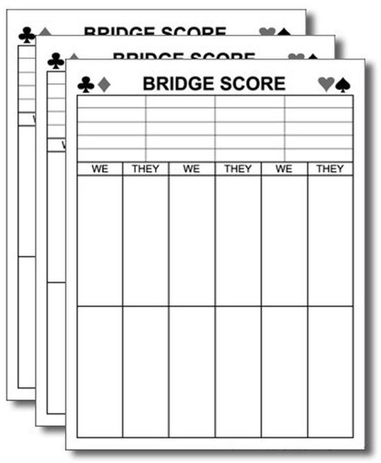 Bridge Score Kladblokken Set van 3 - Notitieblokken Scoreformulier voor ...