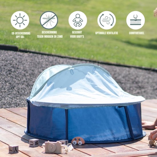 Zyrex® Strandtent uv Bescherming - Strandtent Baby Pop Up - Strandtentje Extra Licht - Blauw - 98cm x 90cm x 85cm van Zyrex — afbeelding 3