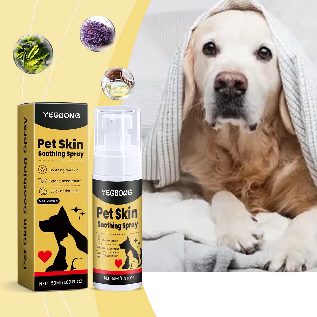 Pet Skin Care Spray - Pet Skin Scratching & Wound - Huidverzorgingsspray voor huisdieren - Krassen en wonden aan de huid van huisdieren