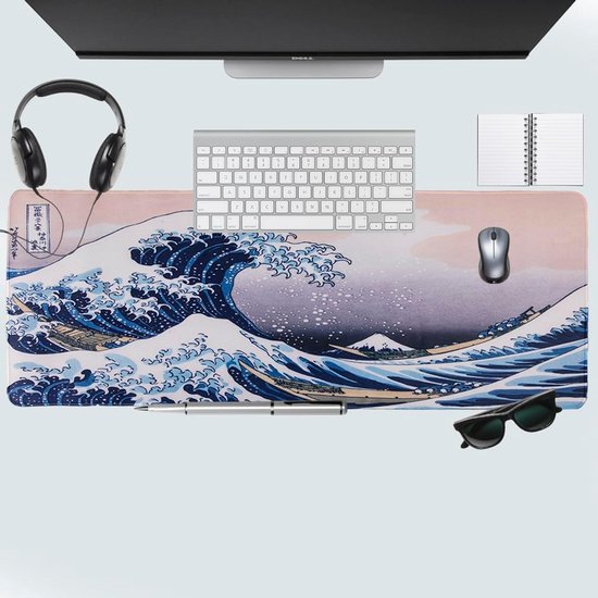XXL Bureau- en Gaming Muismat (80x30cm) - Japanse Golf & Berg Fuji - Antislip van Merkloos — afbeelding 4