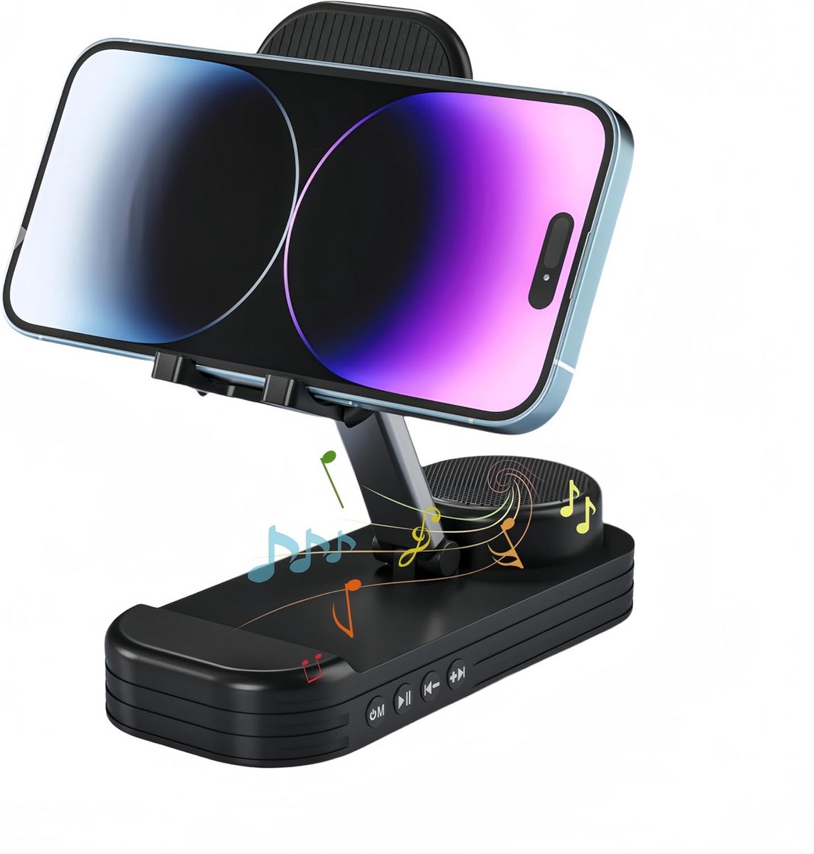 Draadloze Bluetooth Speaker met Universele Telefoonhouder en HD Surround Geluid