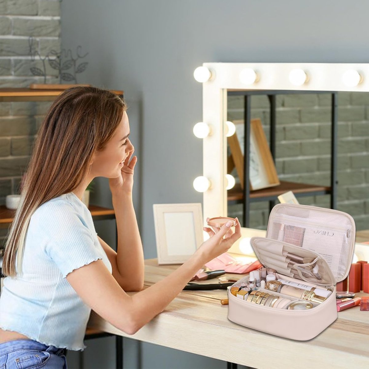 Waterdichte Make-up Koffer voor Dames - Reis en Toilettas met Accessoires
