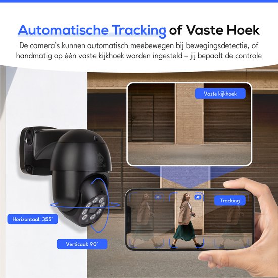 Teceye Compleet Camera Beveiliging Set met 4x PTZ POE Camera - Beveiligingscamera - Beveiligingscamera binnen - Beveiligingscamera buiten - CCTV Camera systeem - Beveiligingscamera set - Bewakingscamera set van Merkloos — afbeelding 5