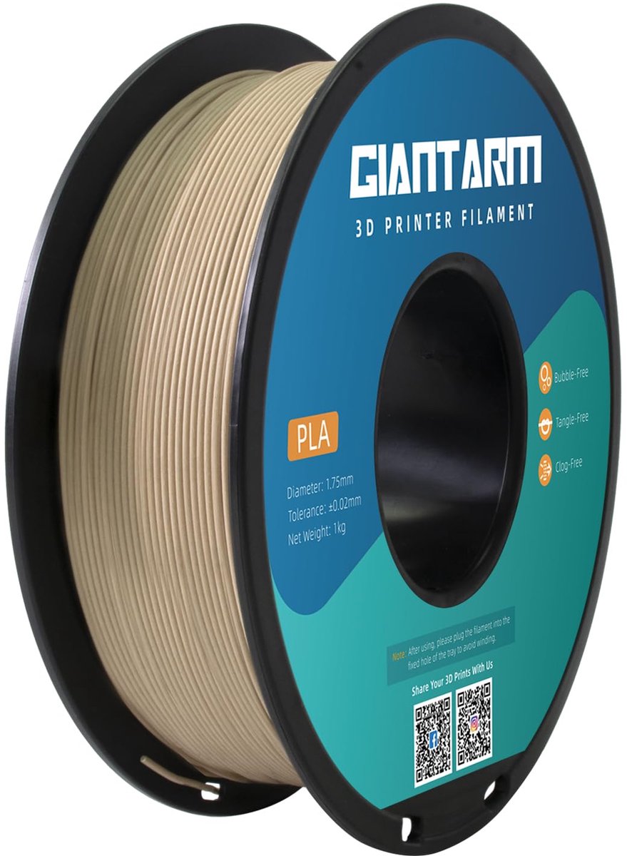 PLA 3D Printer Filament 1.75mm Hout Look 1kg Spoel