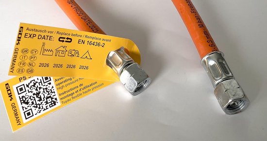 Flexibele Gasslang 150 cm met 1/4 Linkse Wartel - Veilig Gas Aansluiten van Merkloos — afbeelding 2