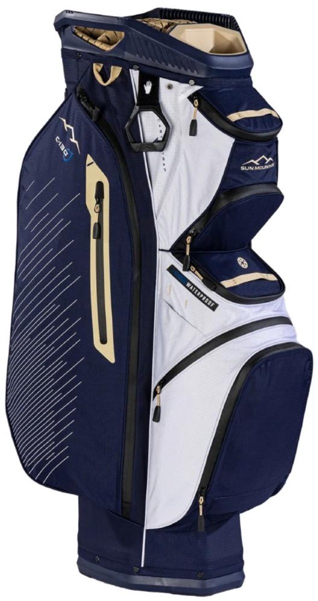 Sun Mountain C130 H2NO Waterproof Cartbag - Blauw Wit Goud