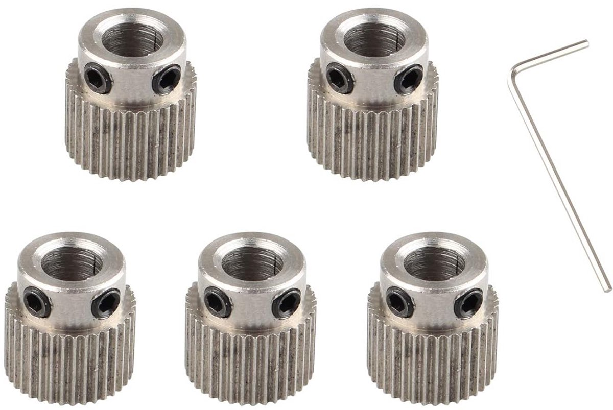 5x RVS Tandwiel Set voor 3D Printer Extruder MK8 MK7 - 36 Tanden, 5mm Asgat