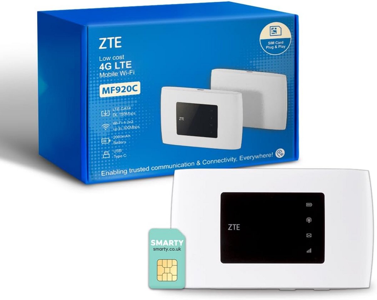 Draagbare 4G LTE WiFi Hotspot - SIM-vrije Mobile Router voor 10 Apparaten