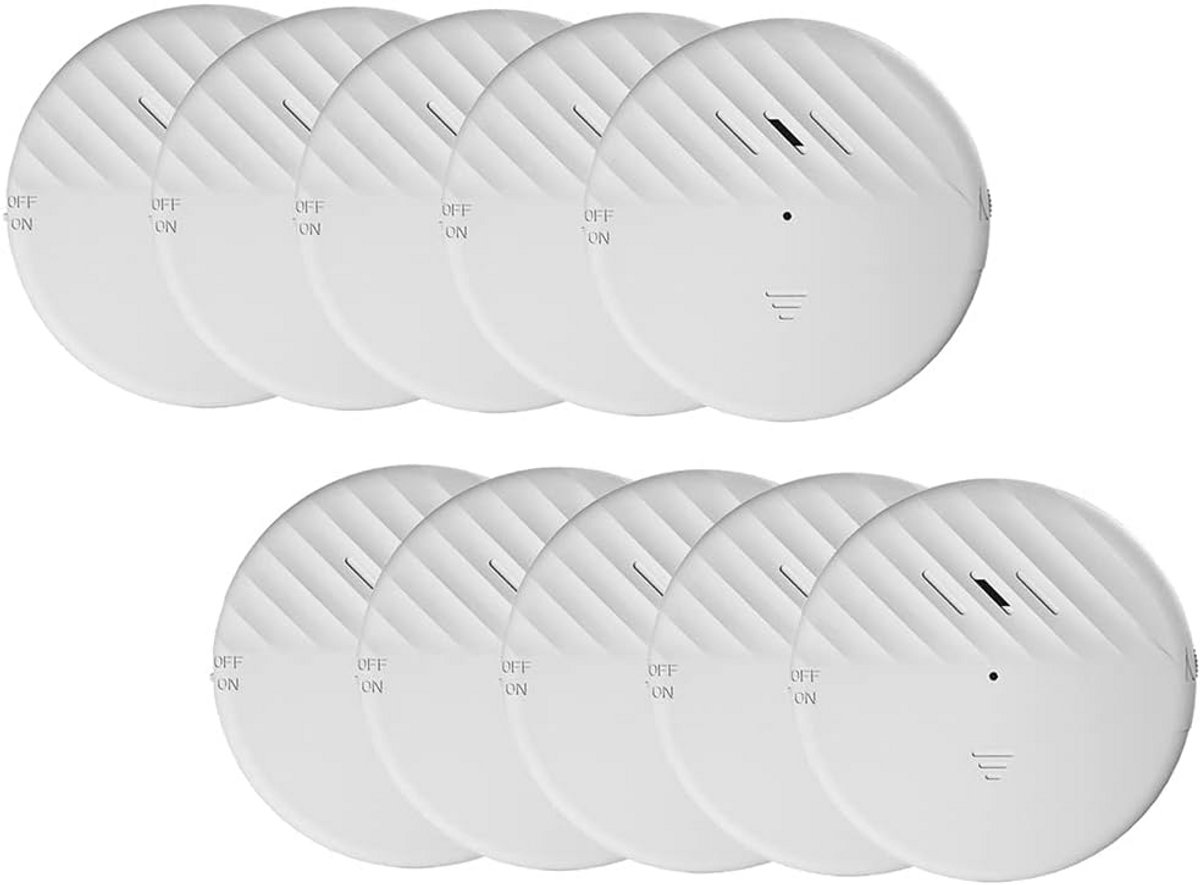 Slimme Trillingssensor Alarms voor Deur en Raam 10 Stuks 125dB Inbraakdetector met Instelbare Gevoeligheid