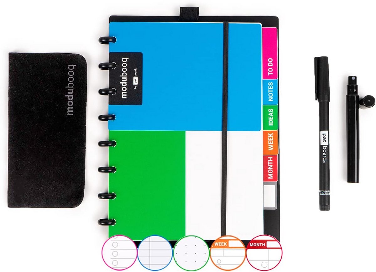 Modulaire Slim A5 Notitieboek Houder met Tabs en Schijfsysteem