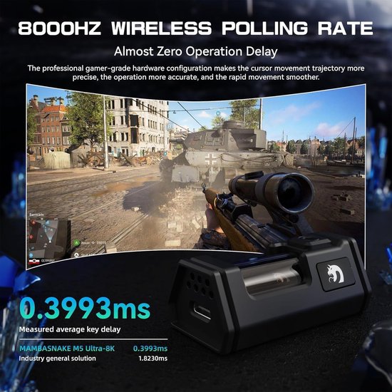 Ultralichte Carbon Gaming Muis Draadloos 8000Hz - 39g Superlicht met Hoge DPI Sensor van Merkloos — afbeelding 4
