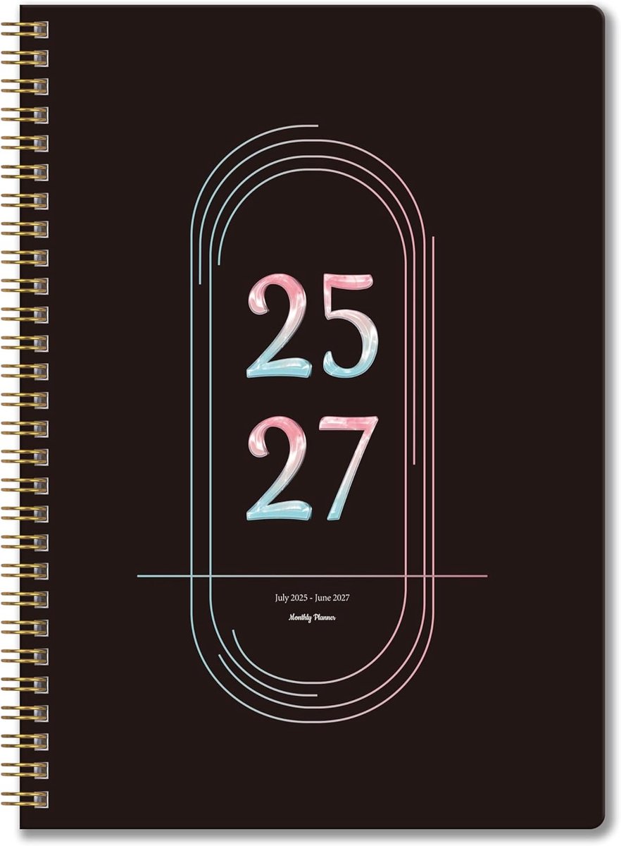 2 Jaar Maandplanner Juli 2025 - Juni 2027 B5 Inclusief Weekplanner en Notitieboekje