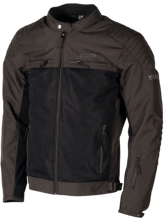 Veste moto SWIZZLE TEX Homme Été Marron foncé/ Zwart XXL Homologuée CE par MOTOBLOUZ
