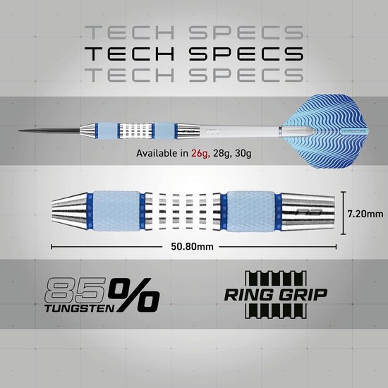 Tungsten Darts Set (21-30 gram) met Flights en Stems - Precisie Grip — afbeelding 3