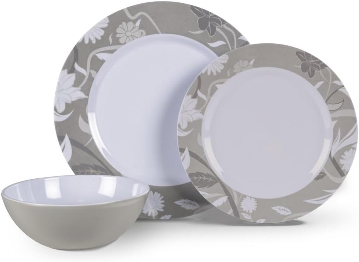 12-delige Melamine Servies Set voor Buiten - Duurzaam & Lichtgewicht Diner Set