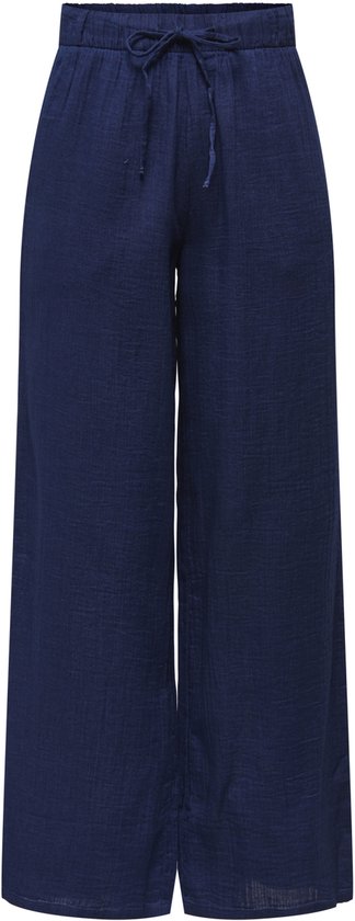 Only Pantalon Onlleoni Seersucker Pull Up Pants W 15367285 Vintage Indigo Femme Taille - S