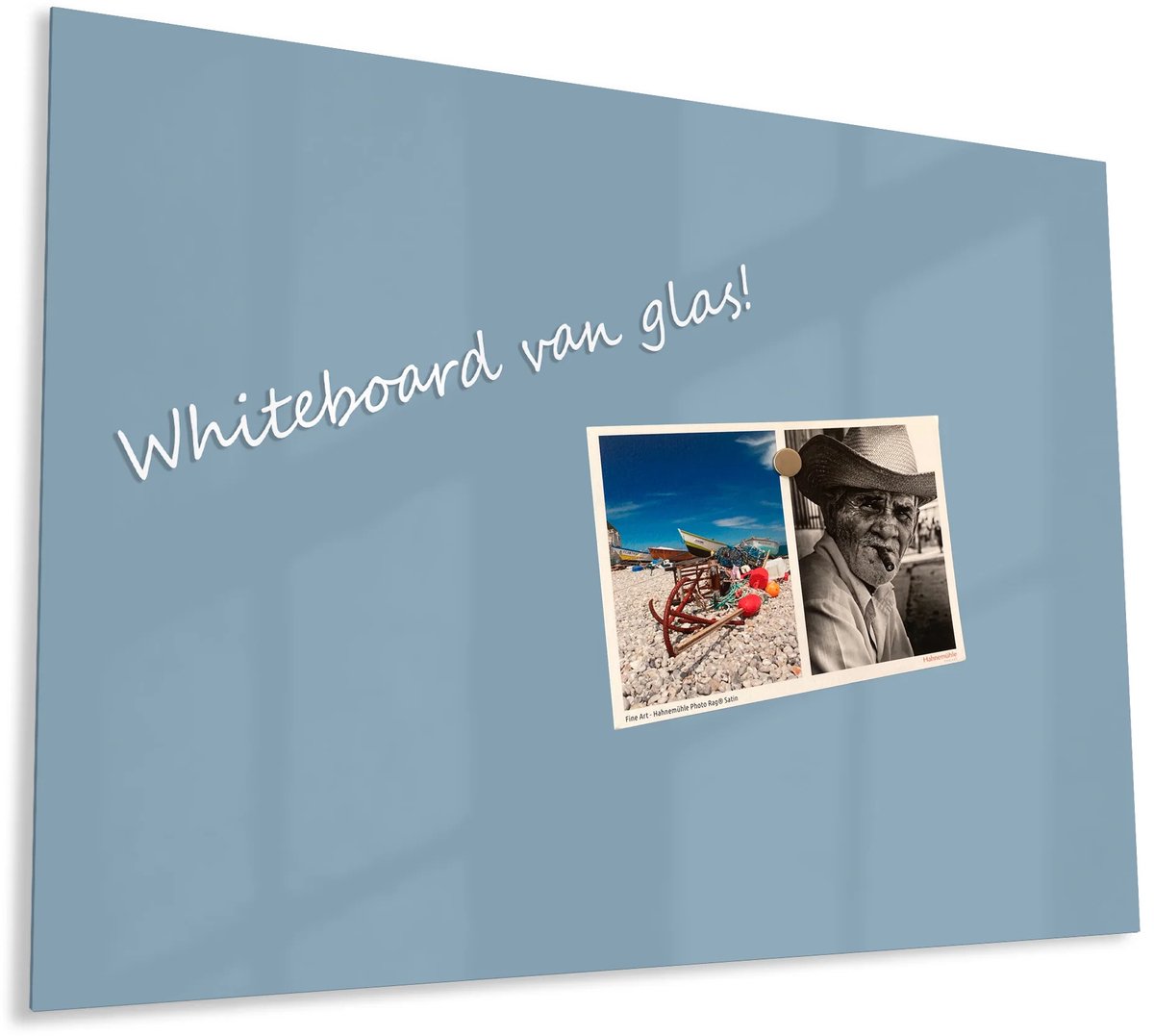 Mydesignglas Glazen Whiteboard - Gehard Glas - Magneetbord - Memobord - Magnetisch - Krasbestendig - Frameless -60x40cm - Ocean mist