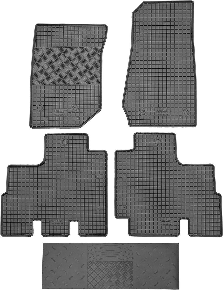 Rigum Serie - All Weather Auto Vloermatten - Jeep Wrangler III - 2007-2019 - Zwarte Bescherming