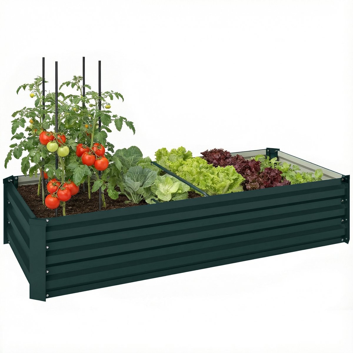 Outsunny tuinbed - Gegalvaniseerd staal - 150 x 70 x 30 cm - Groen