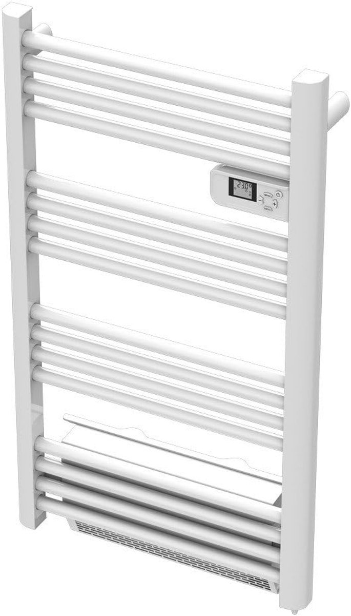 Tijdklok Handdoekradiator Elektrisch Wit met Ventilator en Programmeerbaar