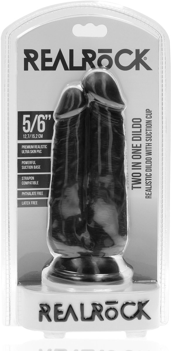 Two in One Dildo 5"/6" - 12,7/15,2 cm - Black