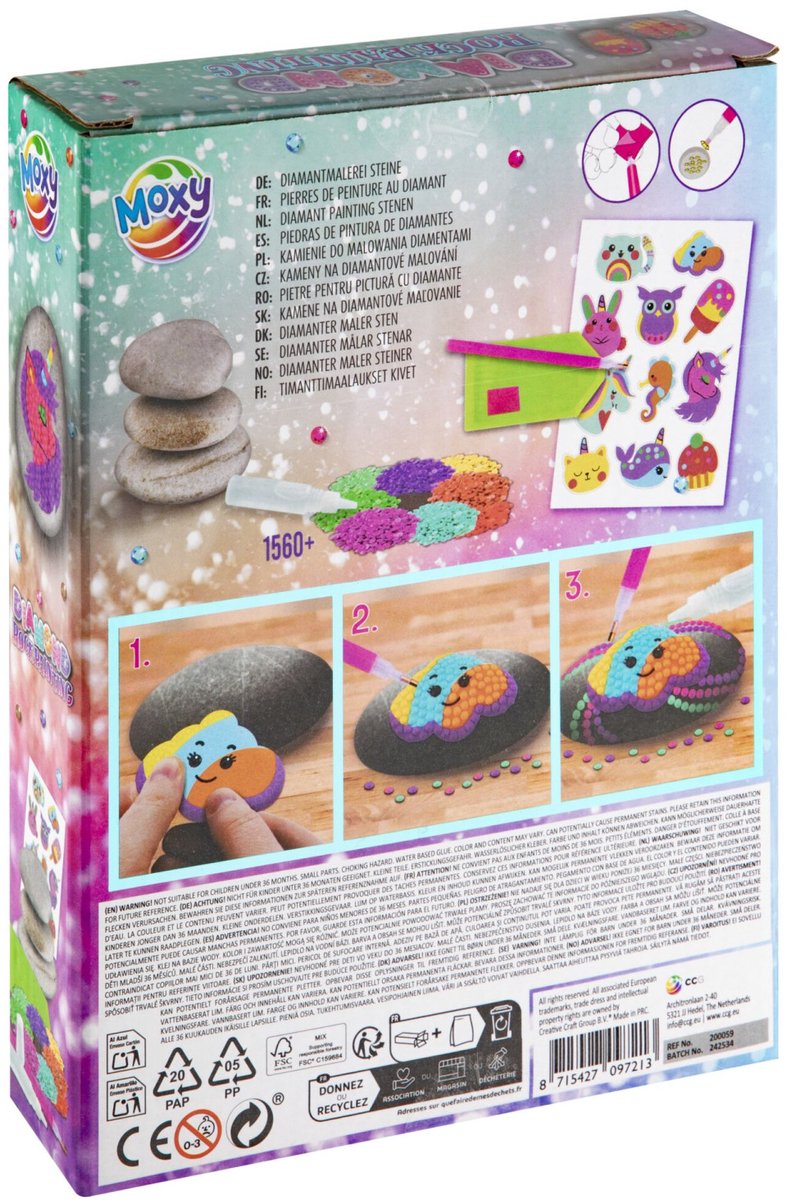Grafix Diamond Painting & Rock Painting Set - Verrijk je Creativiteit met Betoverende Glinsterende Stenen - Voor jong en oud - Creatief speelgoed — afbeelding 14