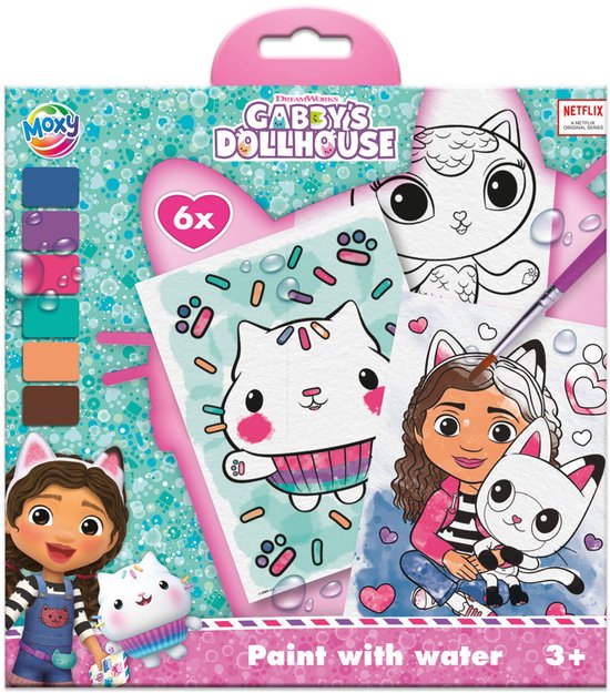 Peinture à Water Gabby's Dollhouse, 7 parties.