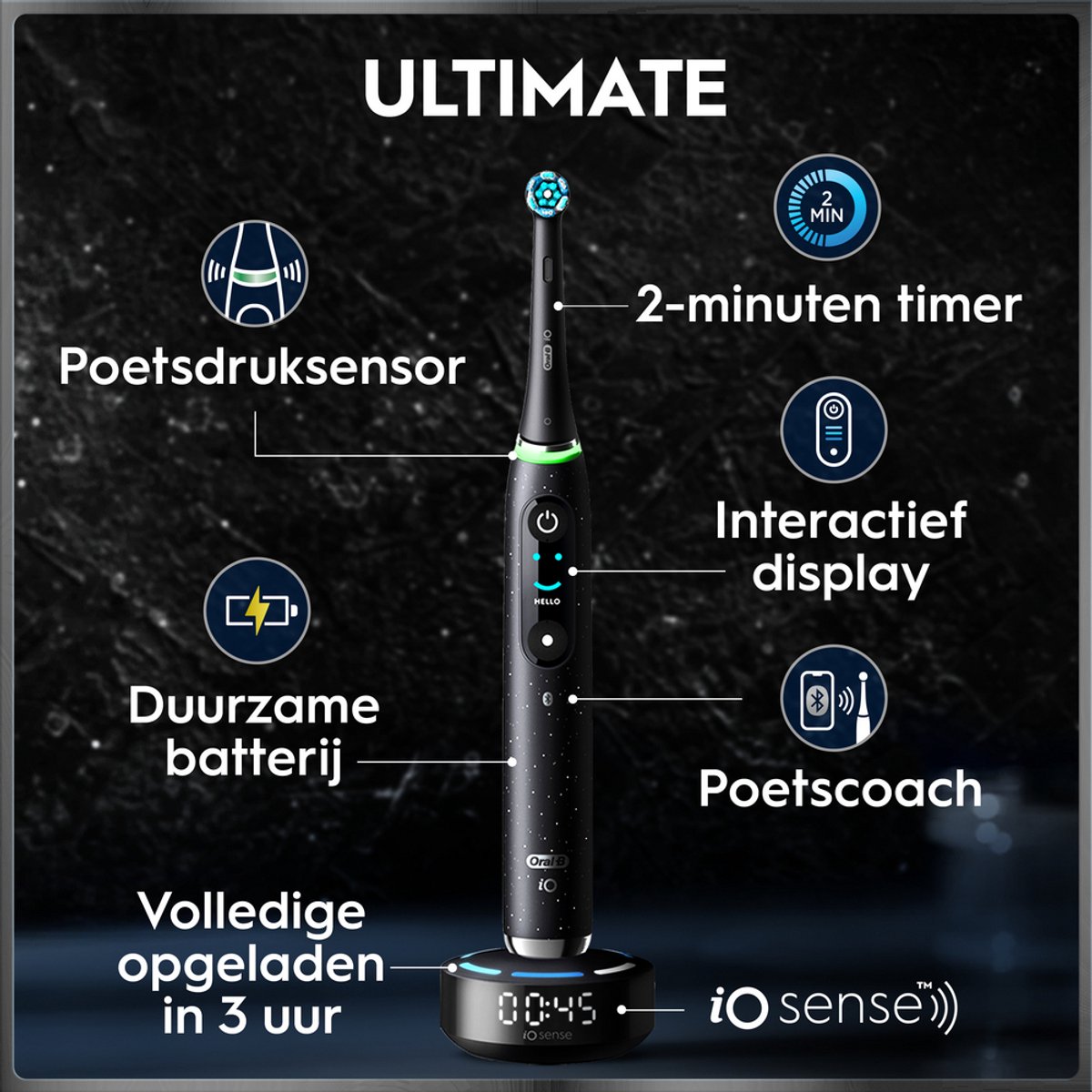 Oral-B iO 10 Elektrische Tandenborstel Zwart - afbeelding 3