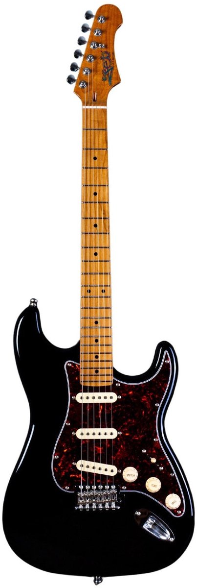 Bol.com JET JS-300 BK Elektrische Gitaar SSS Tremolo Roasted Maple Toets 25,5 inch aanbieding