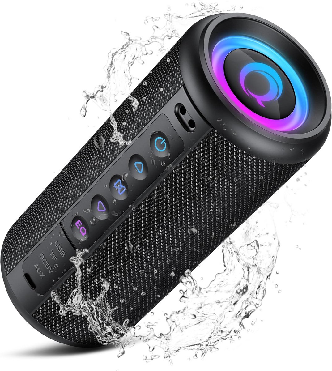Draagbare Bluetooth Speaker 20W met RGB Verlichting, IPX5 Waterdicht en TWS