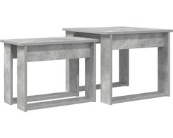 vidaXL - Koffietafel - Set - 2 - pcs - Beton - Grijs - Bewerkt - hout