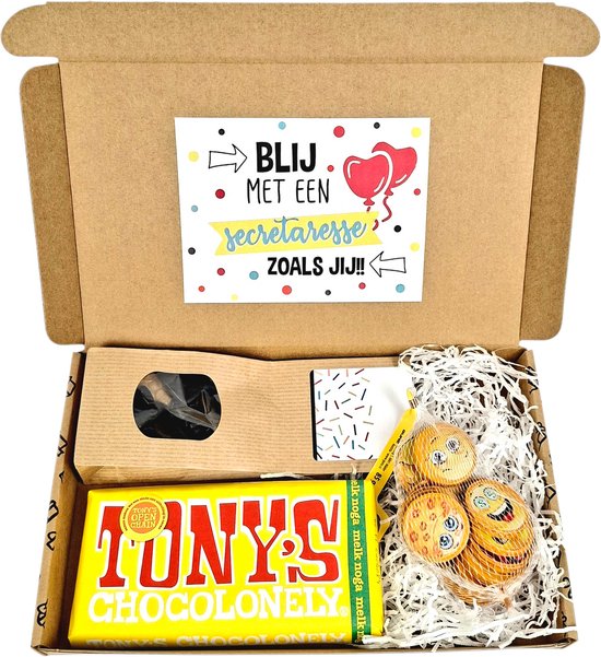 Secretaressedag cadeau - cadeautje secretaresse - brievenbus cadeau chocolade - Blij met een secretaresse zoals jij!