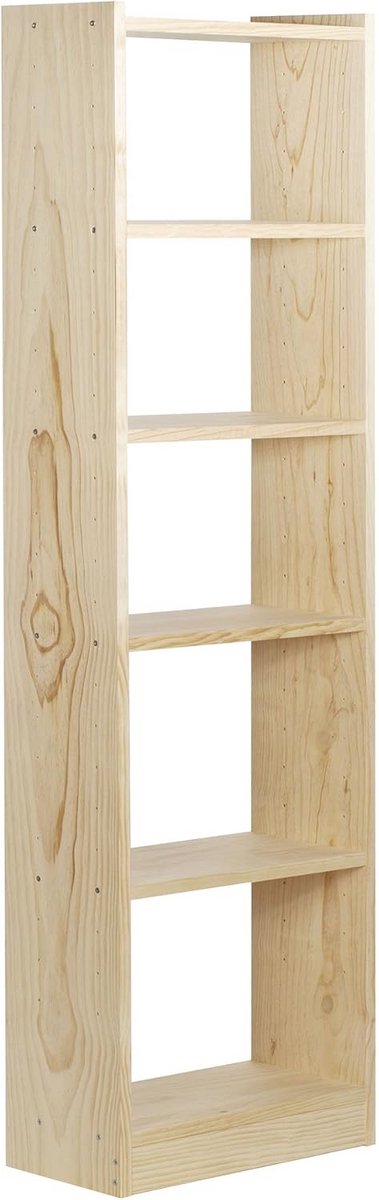 Hoog Draagbaar Houten Etagere Kast met 5 Planken - 50 cm Breed